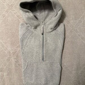 Lululemon Scuba Light Gray Oversized Half-Zip Hoodie XS